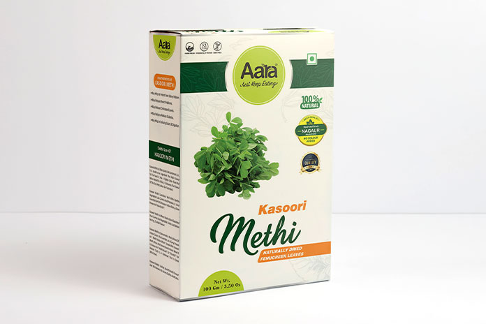 Kasoori Methi packaging carton box by AMBA-offset printers